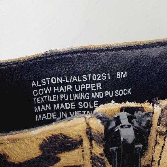 Steve Madden Alston-L Leopard Women's Sz 8 Print Cow Hair Upper Ankle Boots 10PT - Picture 6 of 9